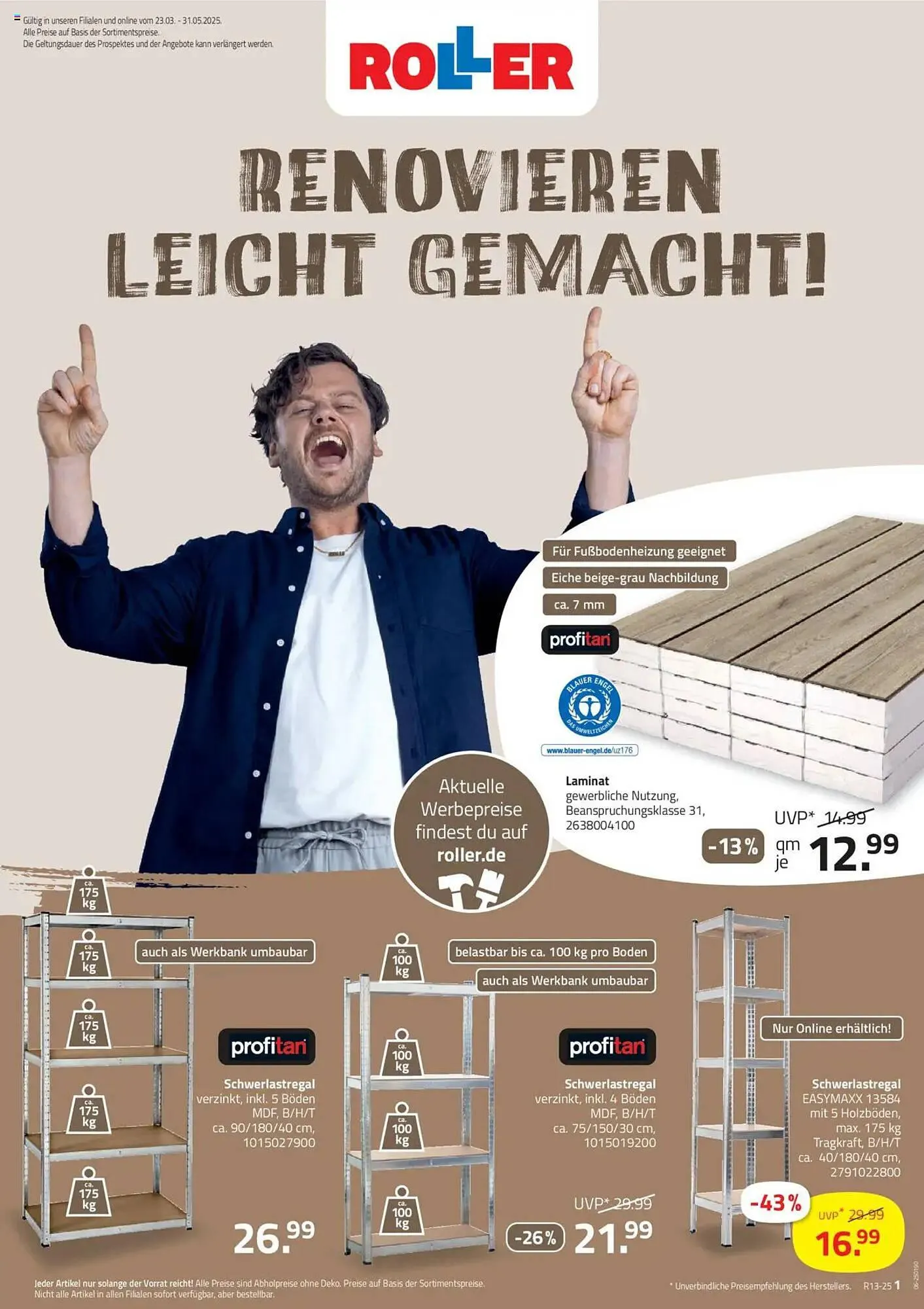 ROLLER Prospekt von 23. März bis 31. Mai 2025 - Prospekt seite 1
