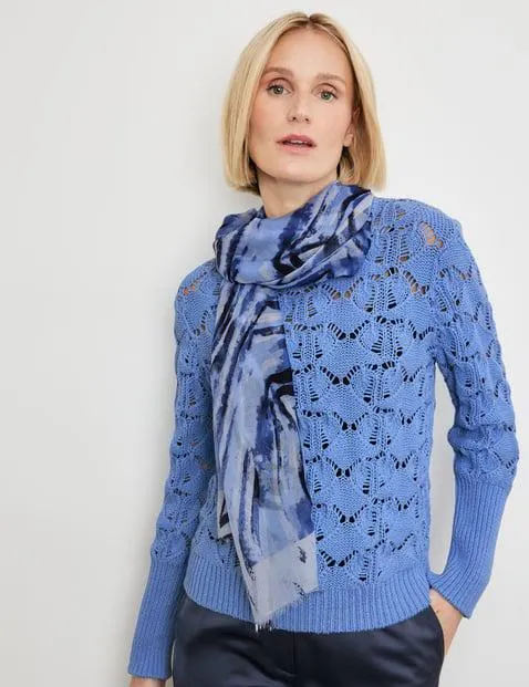 Soepele sjaal met franjes