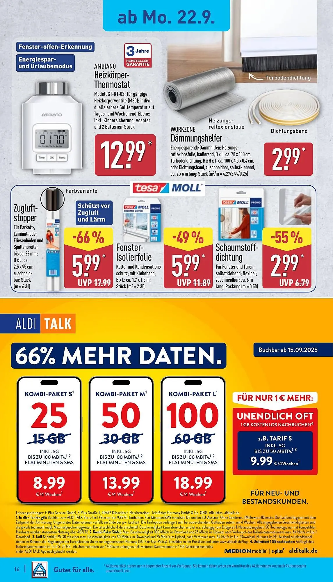 Aldi Nord Prospekt von 22. September bis 27. September 2025 - Prospekt seite 20