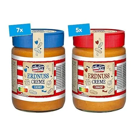 American Style Erdnusscreme 350 g, verschiedene Sorten, 12er Pack