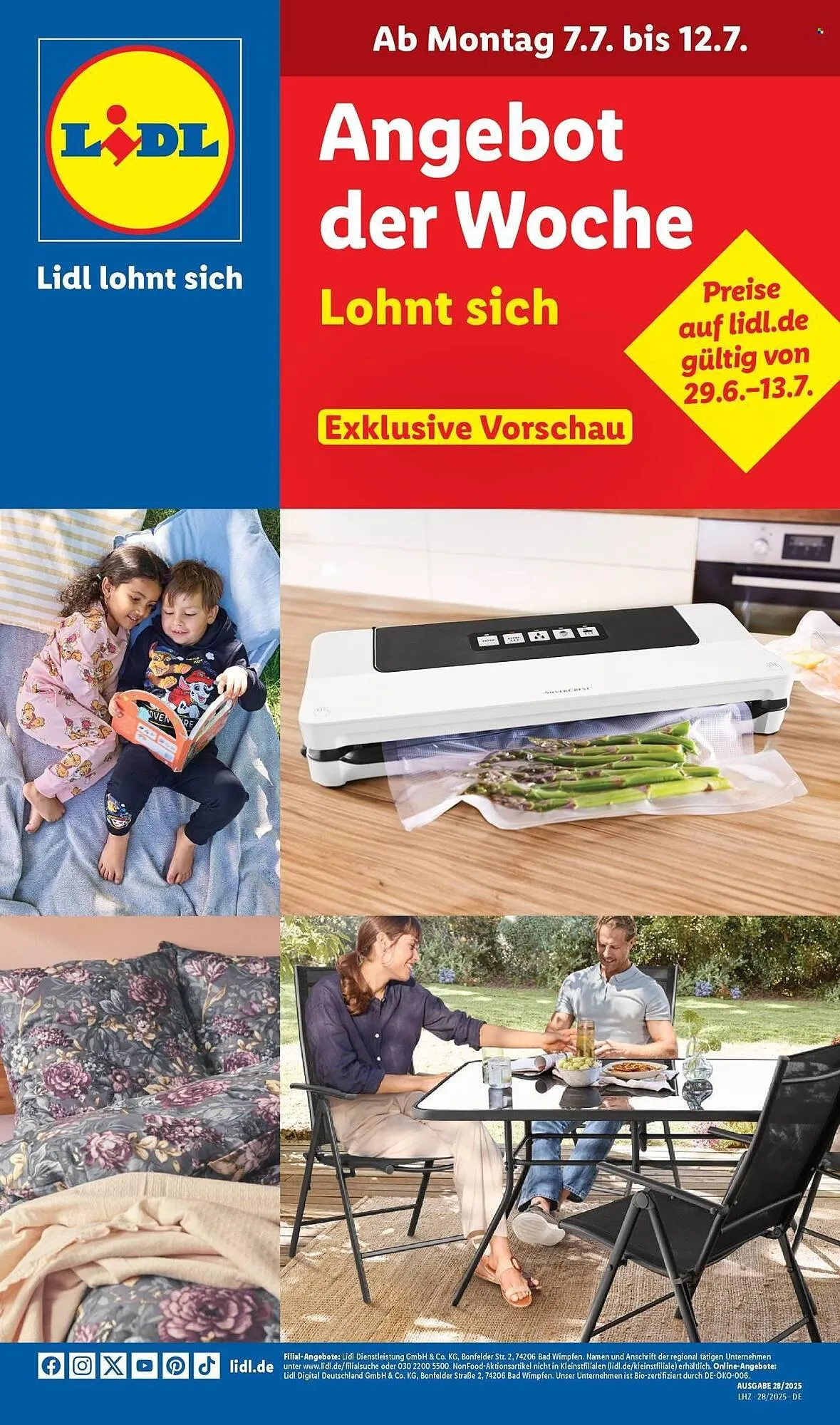 Lidl Prospekt von 7. Juli bis 12. Juli 2025 - Prospekt seite 1
