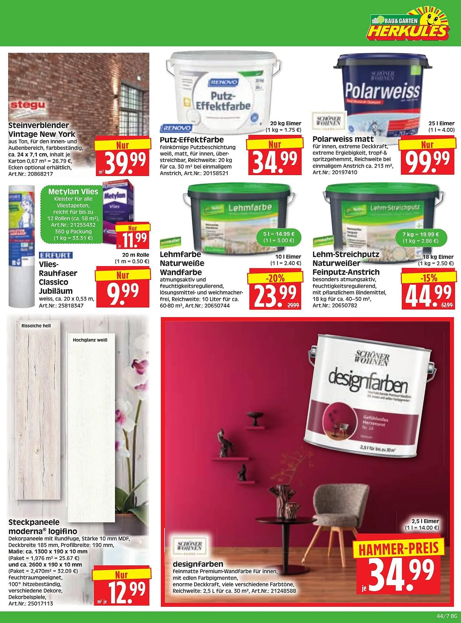 Herkules Baumarkt Prospekt von 27. Oktober bis 1. November 2025 - Prospekt seite 7