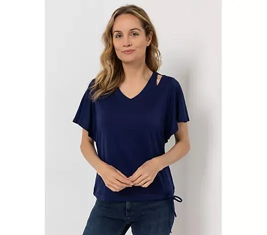 DAWID by Dawid Tomaszewski Shirt, Flügelärmel Tunnelzug am Saum figurumspielend