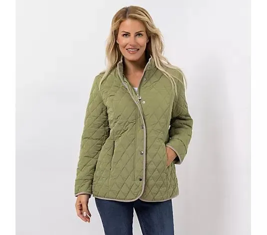 CENTIGRADE Steppjacke Stehkragen 2-Wege-Reißverschluss Rautensteppung