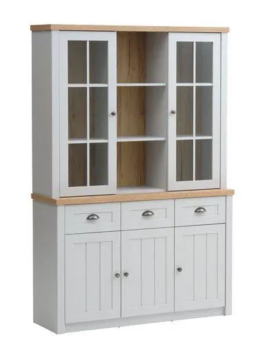 Bufet MARKSKEL + dulap superior MARKSKEL gri