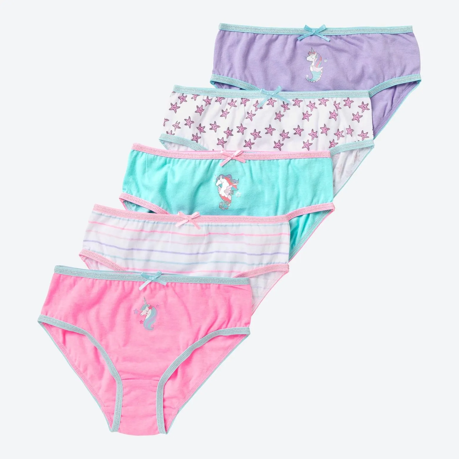 Kinder-Mädchen-Slips, 5er-Pack