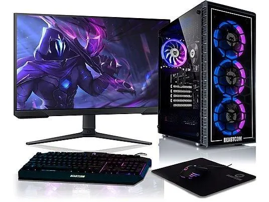 BEASTCOM Q5 | Pro Gaming | Komplett-Set, Gaming-PC Komplettsystem mit AMD Ryzen™ 5, 32 GB RAM, 1 TB SSD, AMD Radeon™ RX 9070, Windows 11 Pro