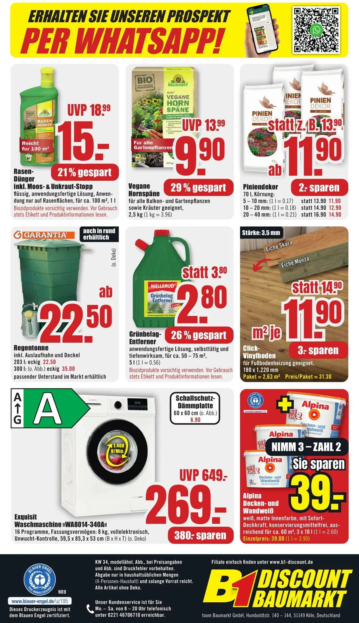 B1 Discount Baumarkt von 16. August bis 22. August 2025 - Prospekt seite 8