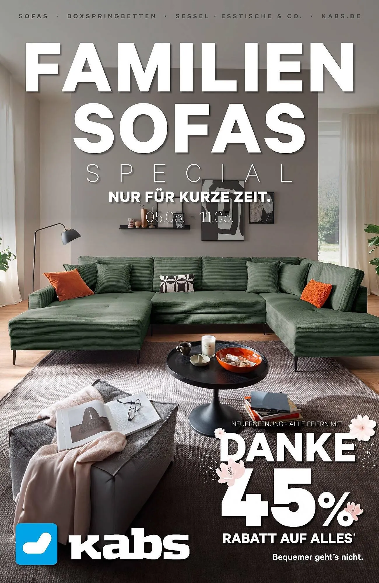 Kabs Polsterwelt Prospekt von 5. Mai bis 11. Mai 2025 - Prospekt seite 1