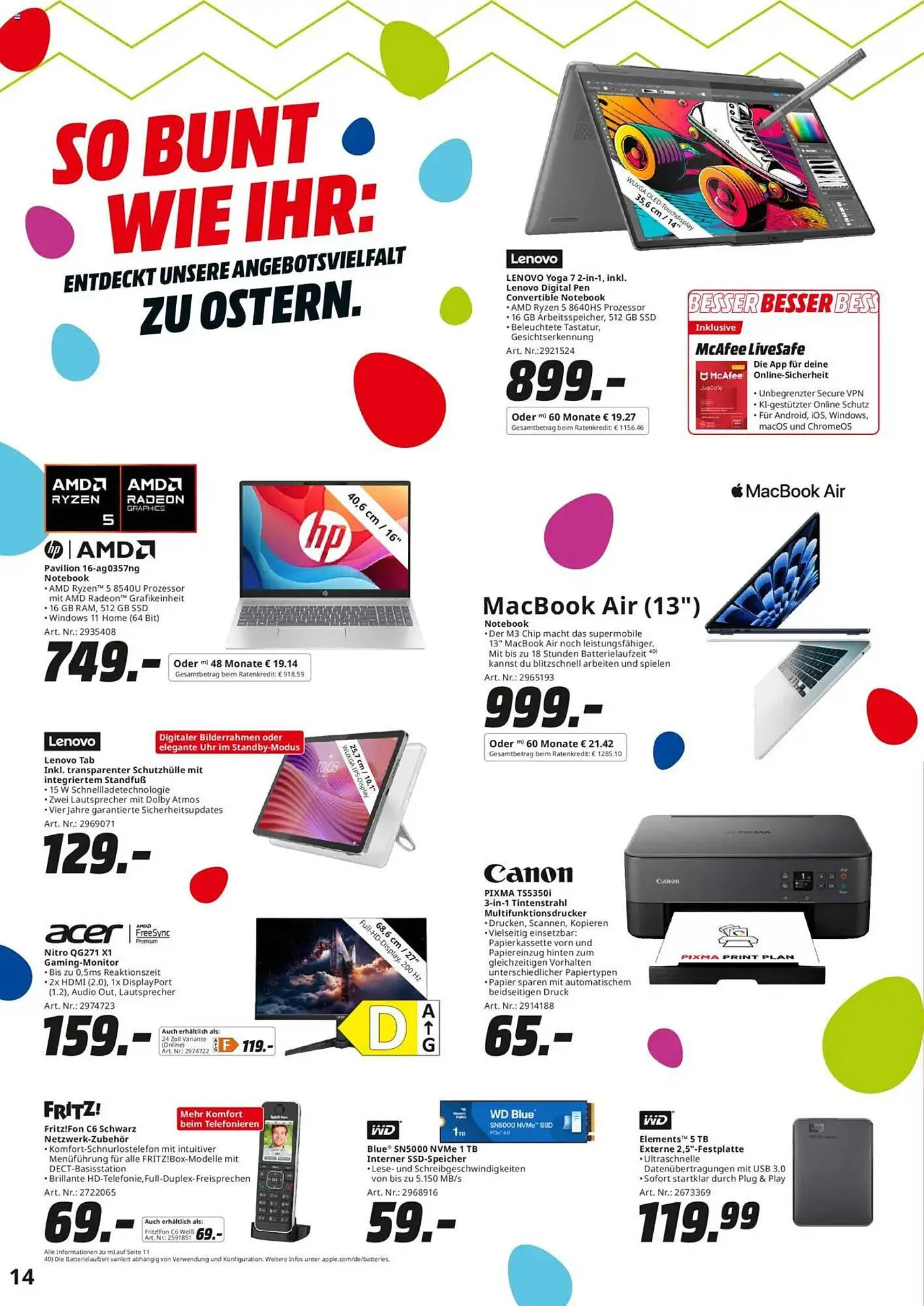 Saturn Prospekt von 7. April bis 22. April 2025 - Prospekt seite 14