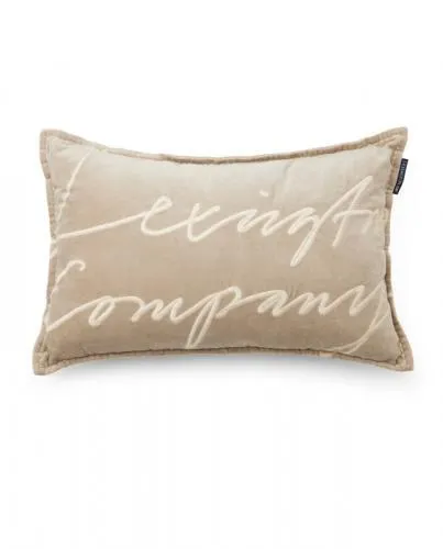 Lexington Logo Organic Cotton Velvet 60x40 Beige
