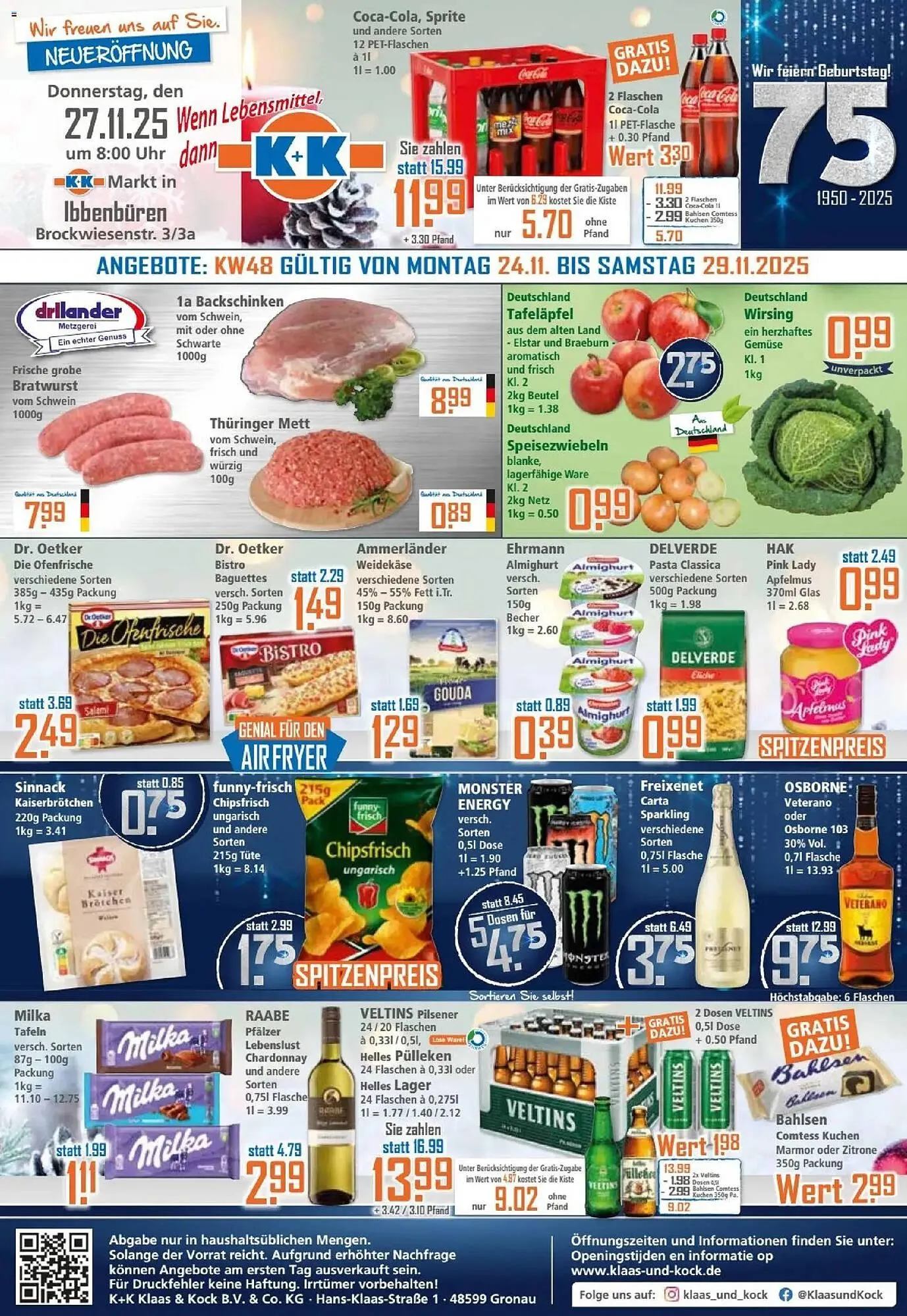 Klaas und Kock Prospekt von 24. November bis 29. November 2025 - Prospekt seite 1