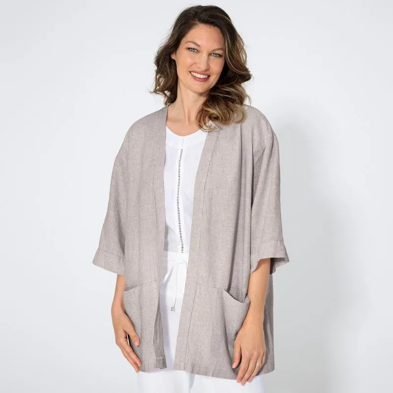 Damen-Kimono aus Leinen und Viskose