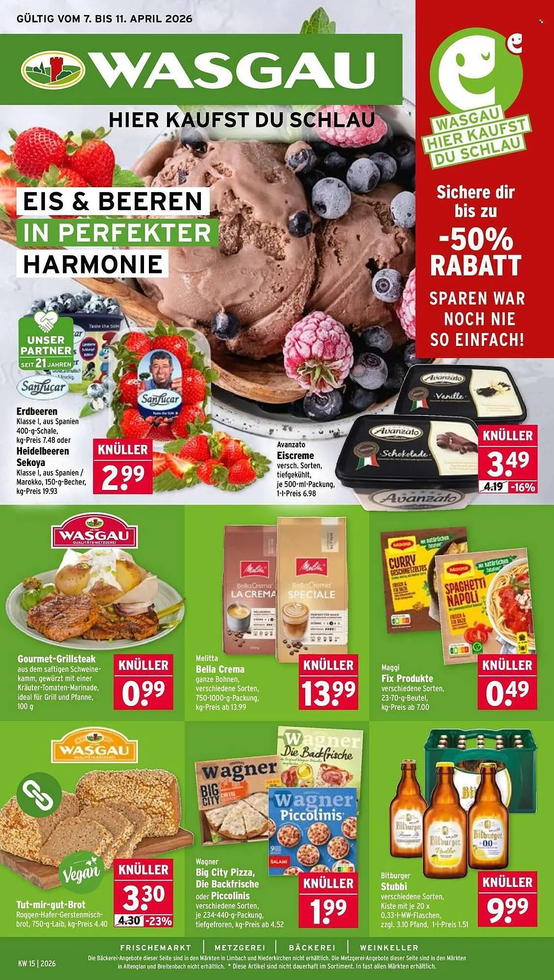 Wasgau Prospekt von 7. April bis 11. April 2026 - Prospekt seite 1