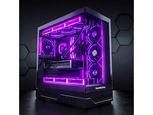 GAMEMACHINES Apex, Wasserkühlung, Gaming PC mit AMD Ryzen™ 7 7700 Prozessor, 32 GB RAM, 1000 GB SSD, NVIDIA GeForce RTX™ 5070, Windows 11 Pro (64 Bit)