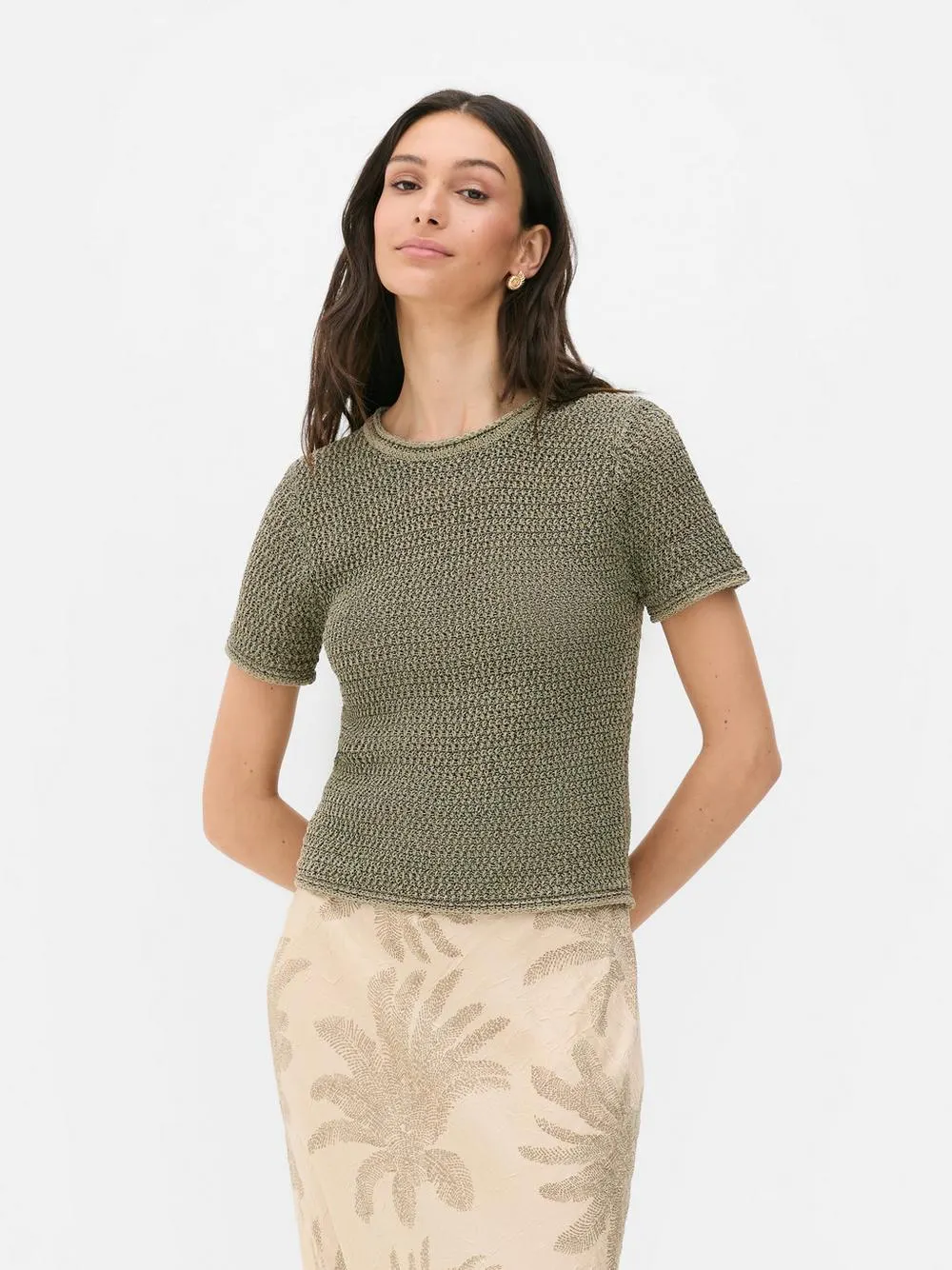 Grobmaschiges „Paula Echevarría“ T-Shirt