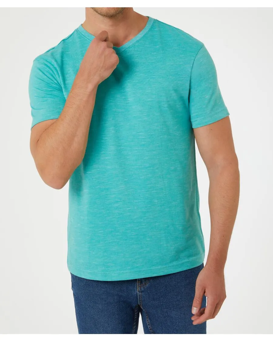 Meliertes T-Shirt X-Mail, V-Ausschnitt