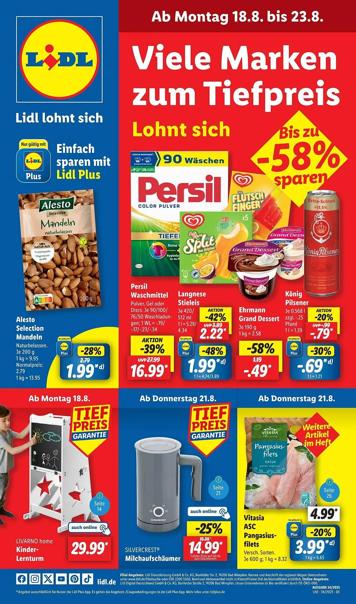Lidl Prospekt von 18. August bis 24. August 2025 - Prospekt seite 1