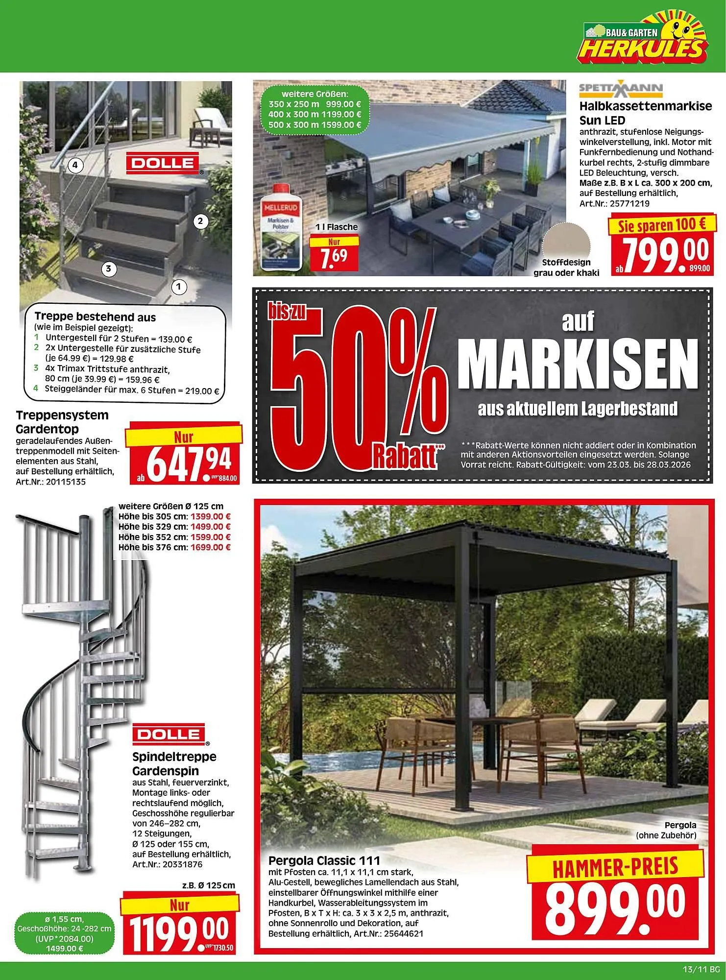 Herkules Baumarkt Prospekt von 23. März bis 28. März 2026 - Prospekt seite 11