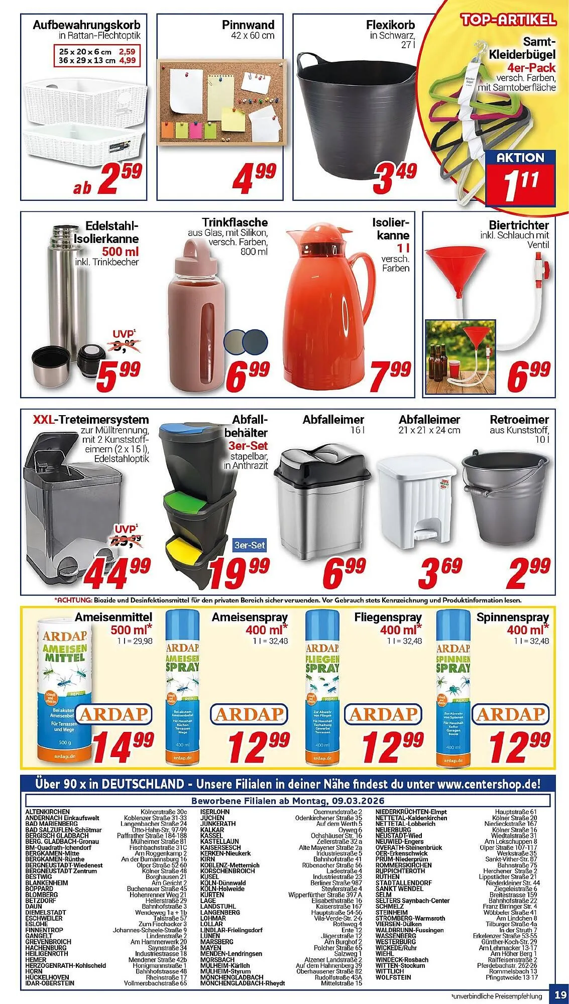CENTERSHOP Prospekt von 9. März bis 14. März 2026 - Prospekt seite 19
