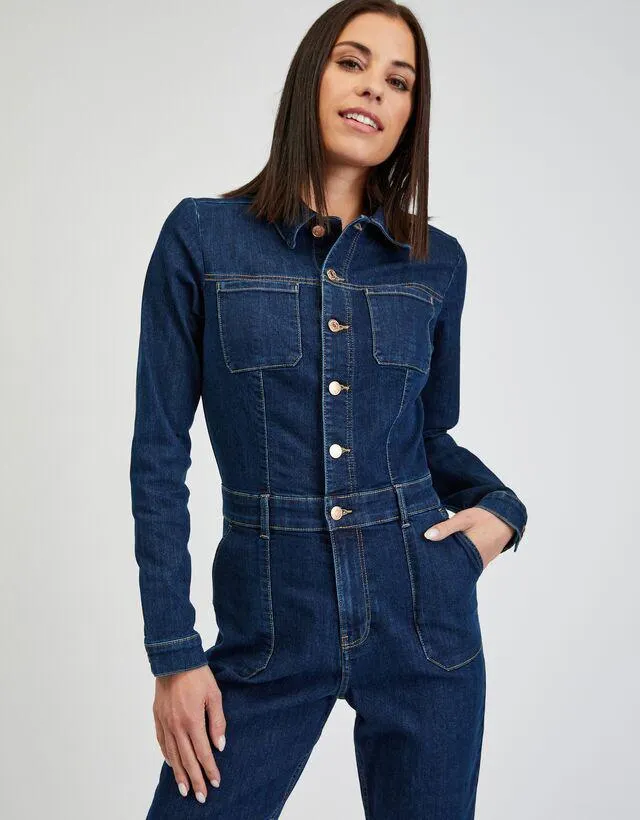 Dunkelblauer Damen-Jeans-Overall ORSAY