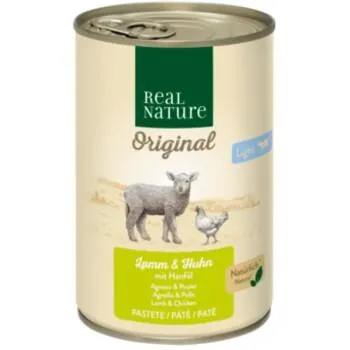 REAL NATURE Original Nassfutter Katze, Adult, Light Huhn und Lamm 6x400 g