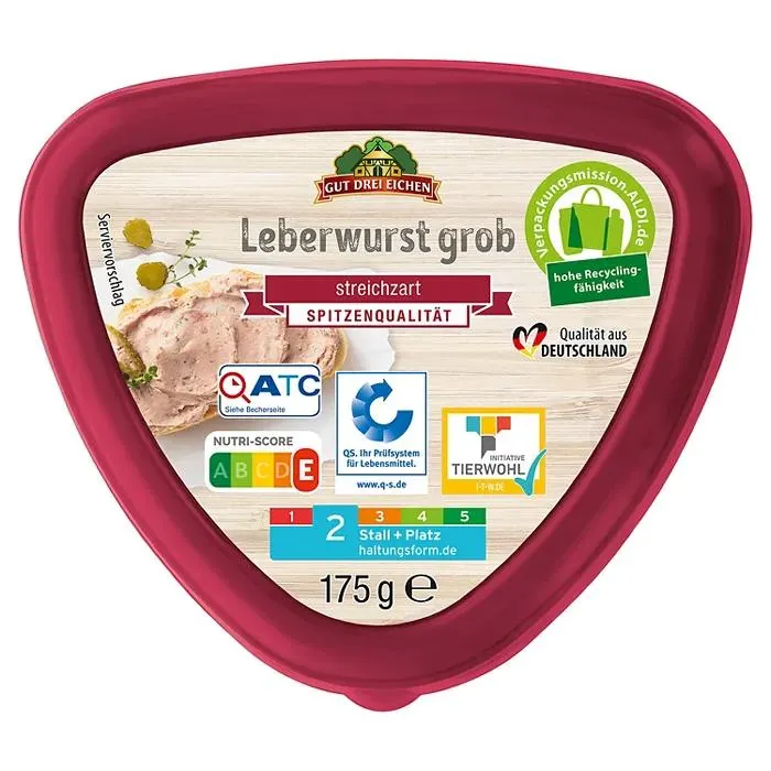 GUT DREI EICHEN Leberwurst im Becher 175 g, Grob