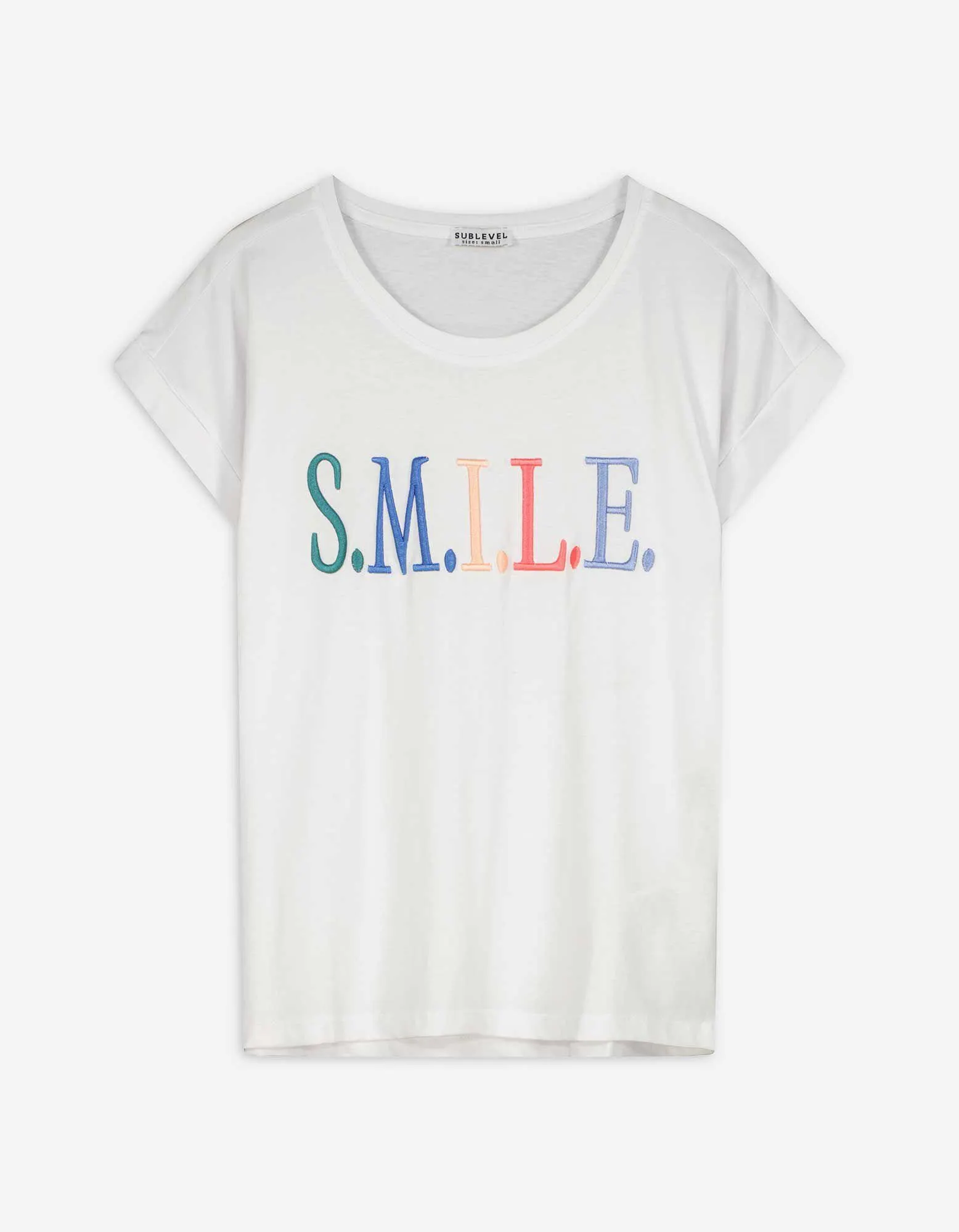 T-Shirt - Stickerei - weiß
