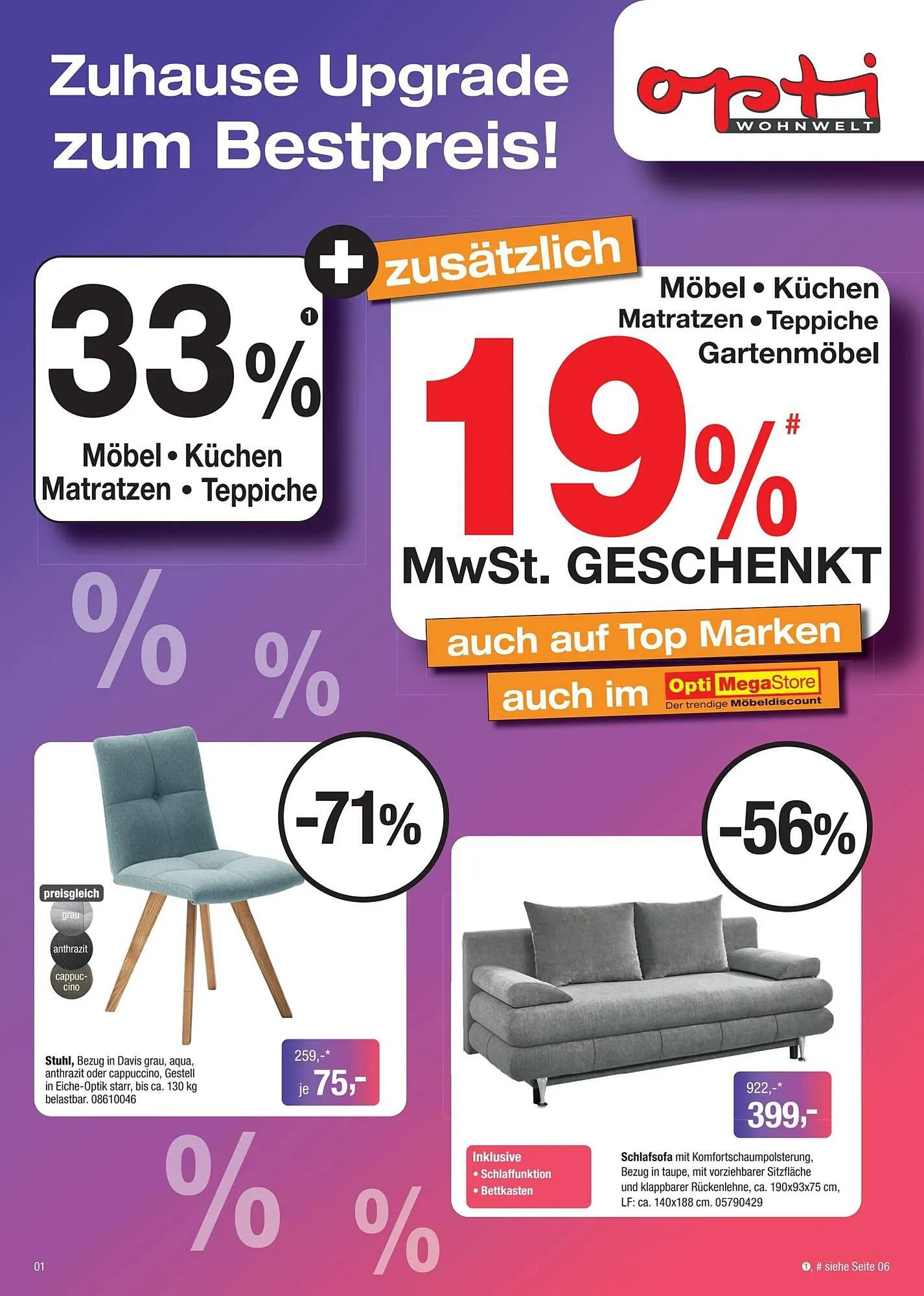 Opti Wohnwelt Prospekt von 12. April bis 31. Mai 2026 - Prospekt seite 1