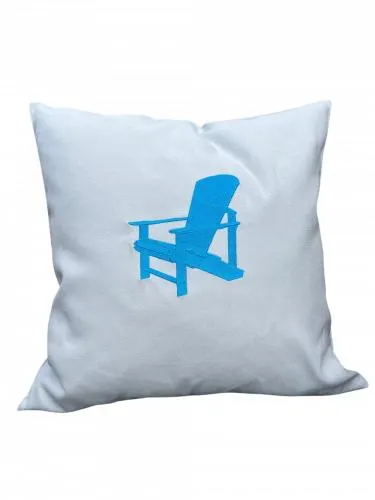 Tre-Pini Kissenhülle Adriondack Stuhl Hellgrau 50x50 StickTürkis