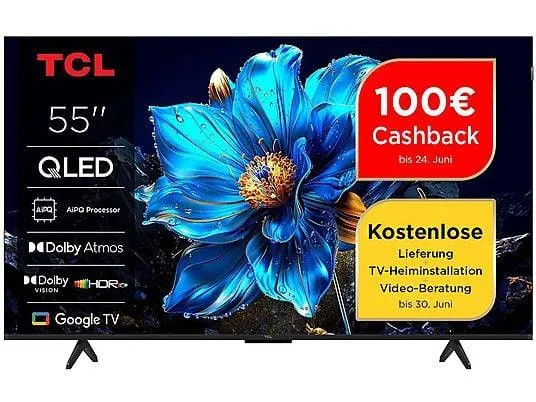TCL 55P7K QLED Google TV (Flat, 55 Zoll / 140 cm, UHD 4K, SMART TV)
