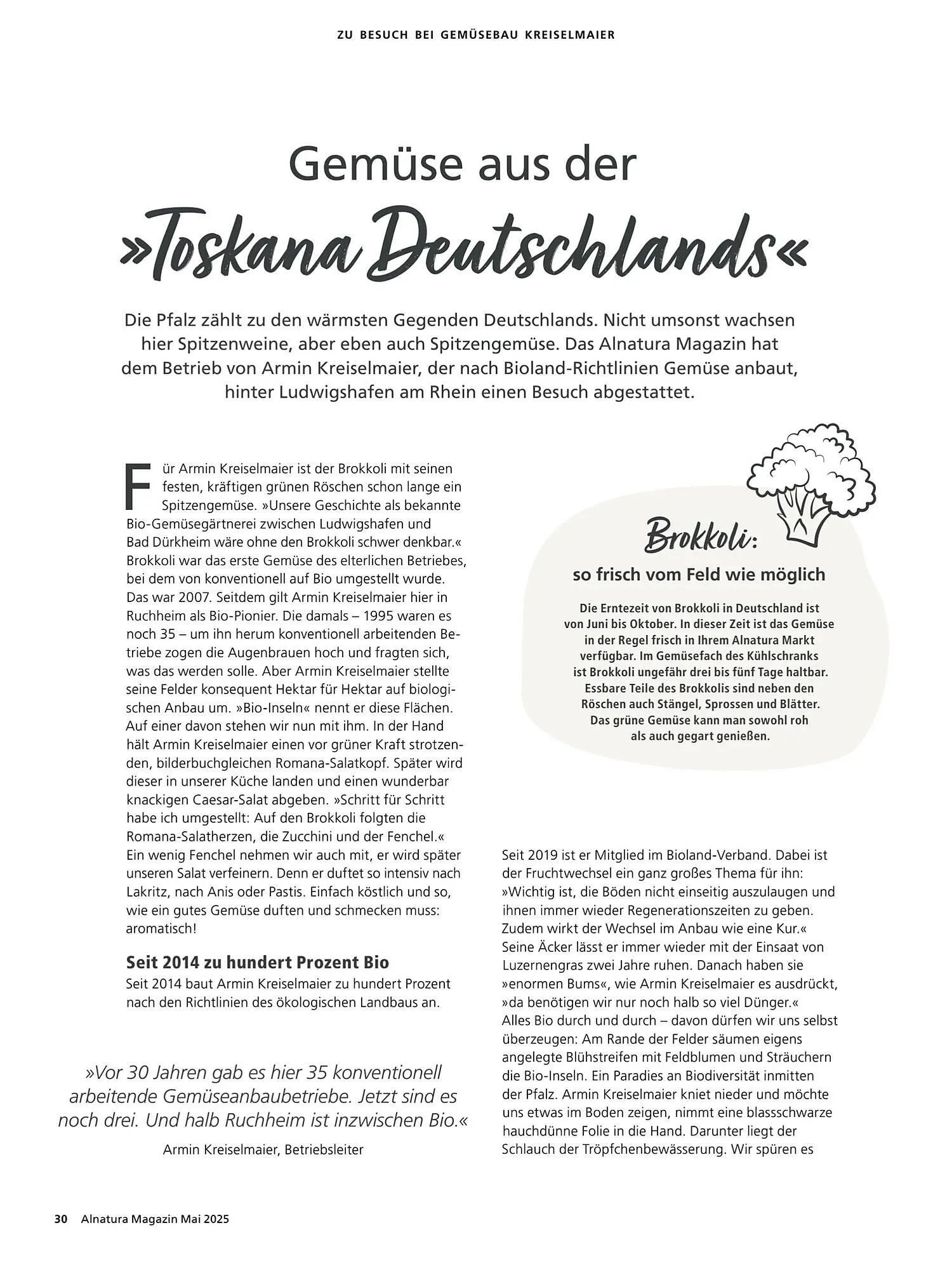 Alnatura Prospekt von 2. Mai bis 1. Juni 2025 - Prospekt seite 30