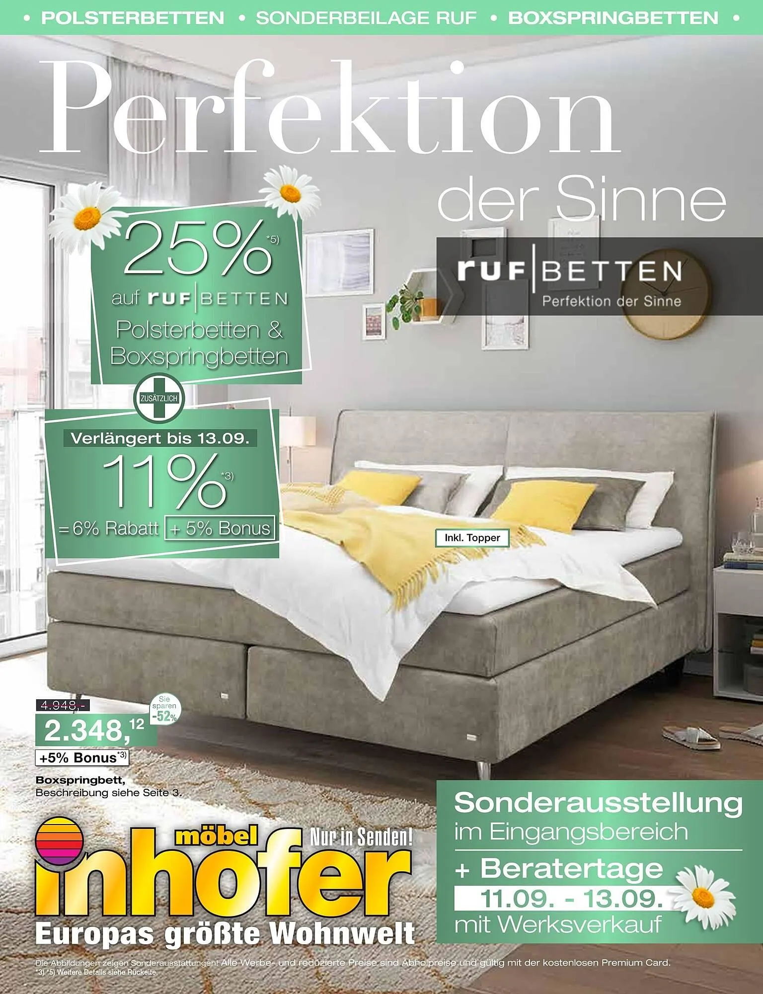 Möbel Inhofer Prospekt von 1. September bis 13. September 2025 - Prospekt seite 1