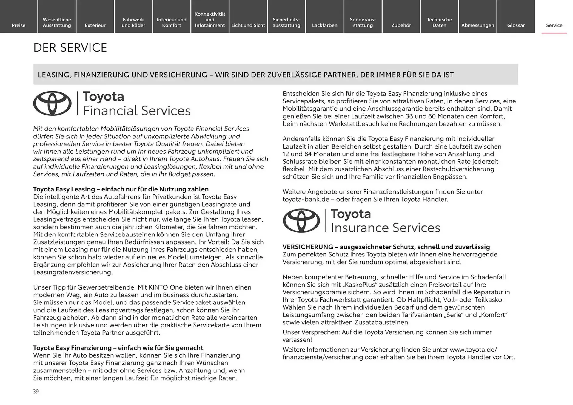 Toyota Prospekt von 6. November bis 6. November 2025 - Prospekt seite 39