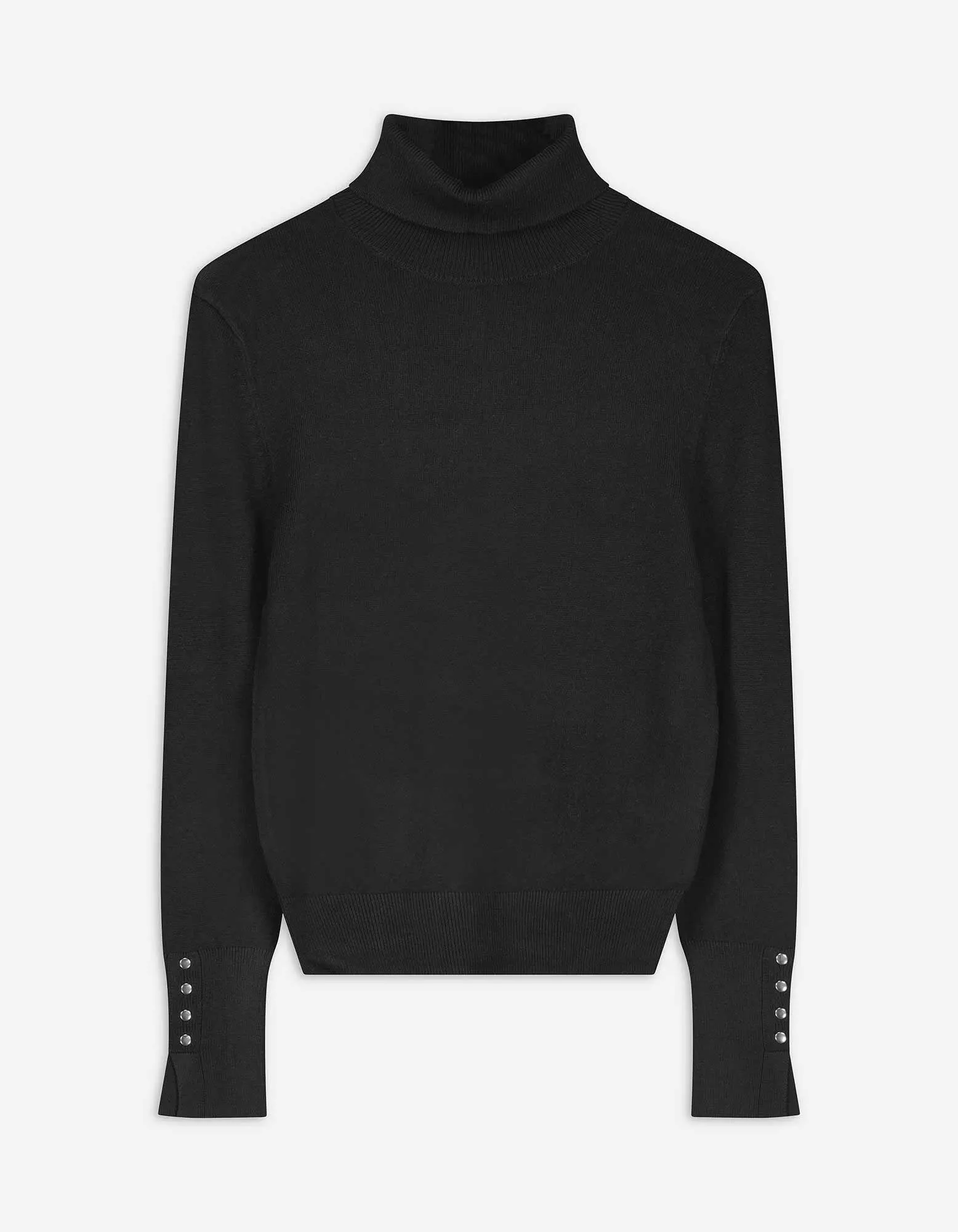 Strickpullover - Rollkragen - schwarz