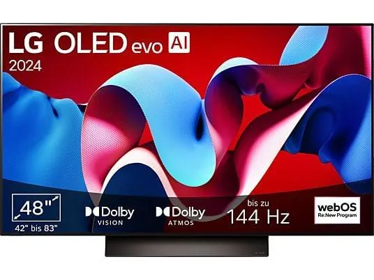 LG OLED48C43LA OLED evo TV (Flat, 48 Zoll / 121 cm, OLED 4K, SMART TV)