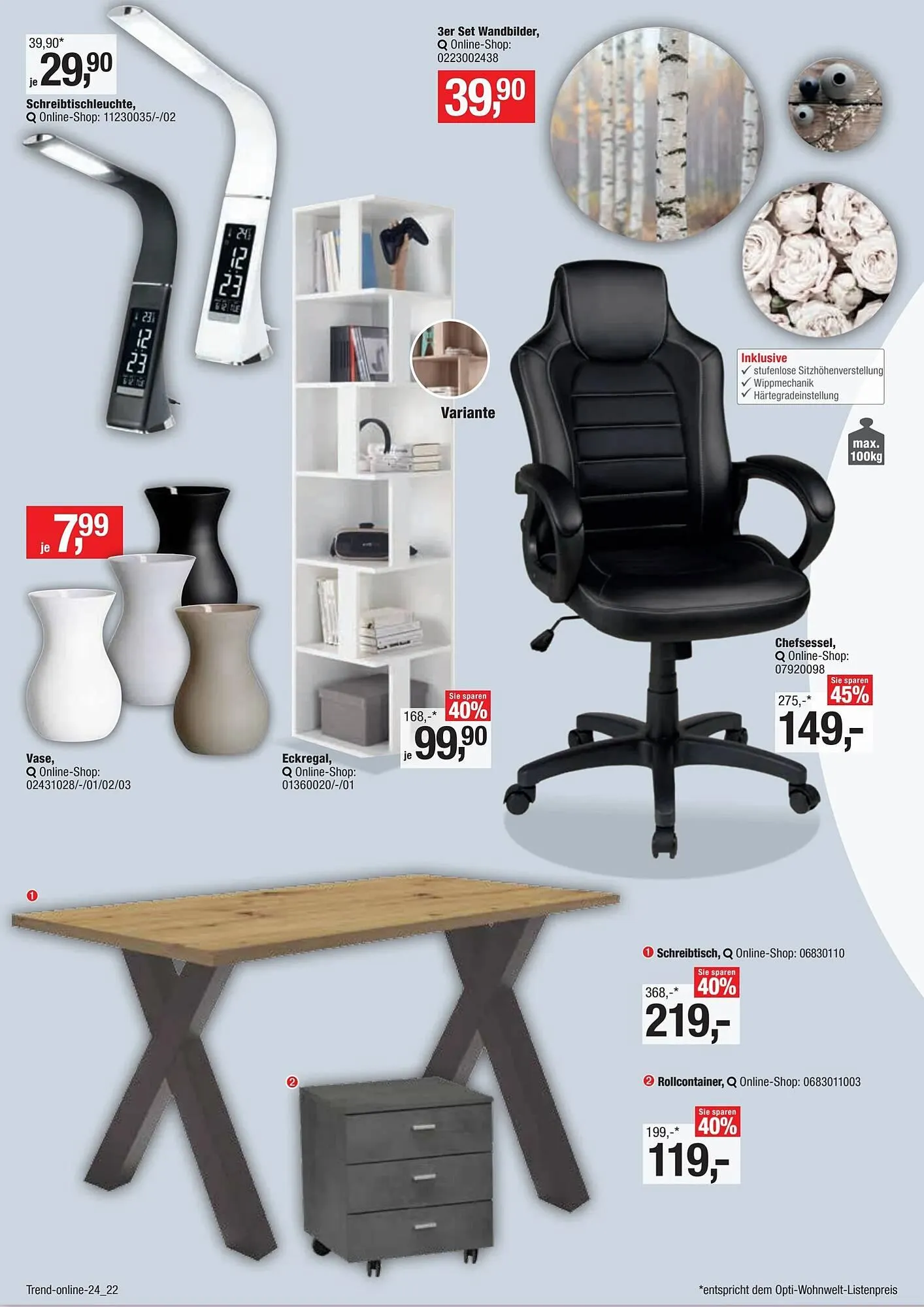 Opti Wohnwelt Prospekt von 12. Mai bis 1. August 2025 - Prospekt seite 22