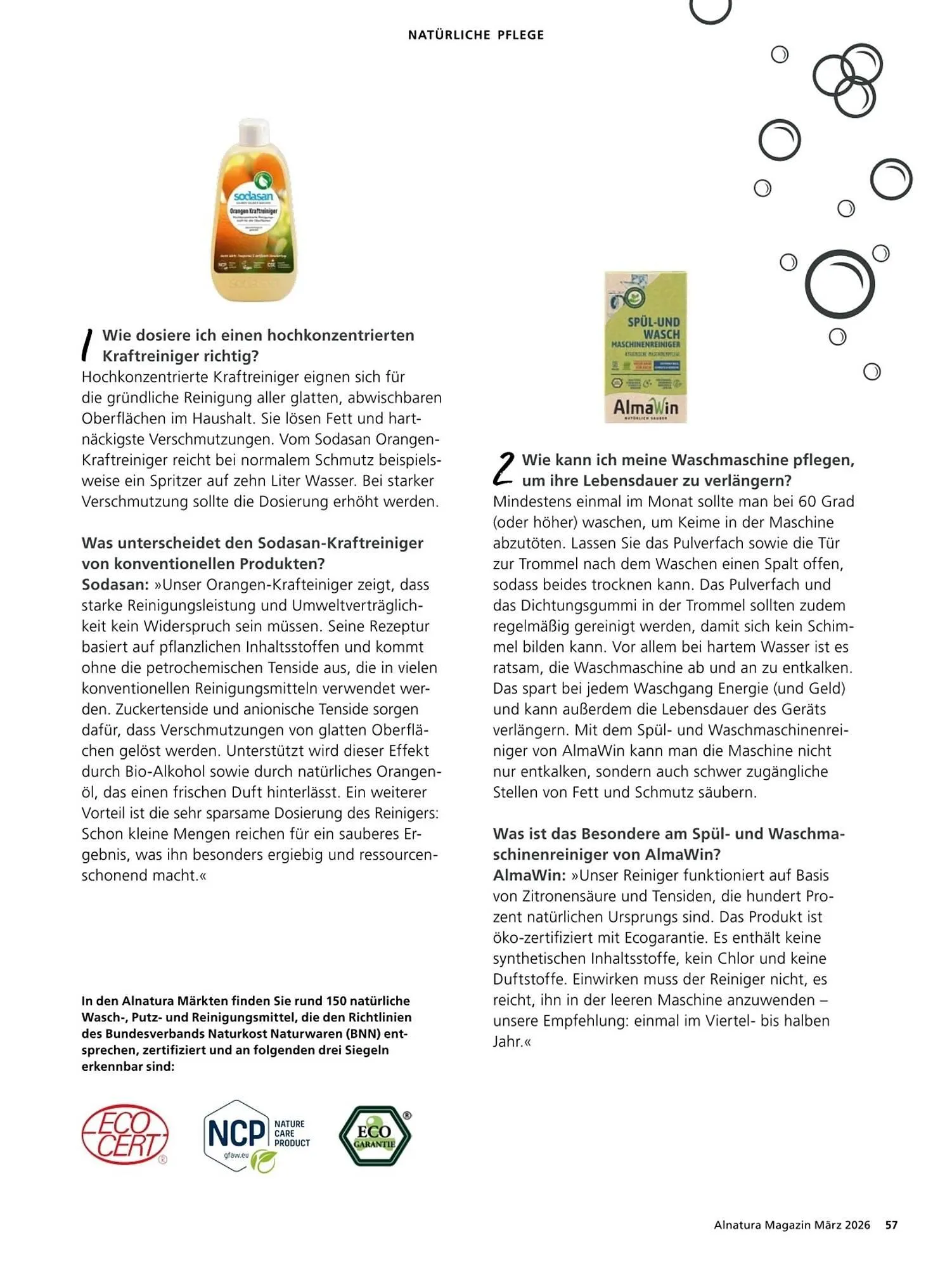 Alnatura Magazin von 4. März bis 1. April 2026 - Prospekt seite 57