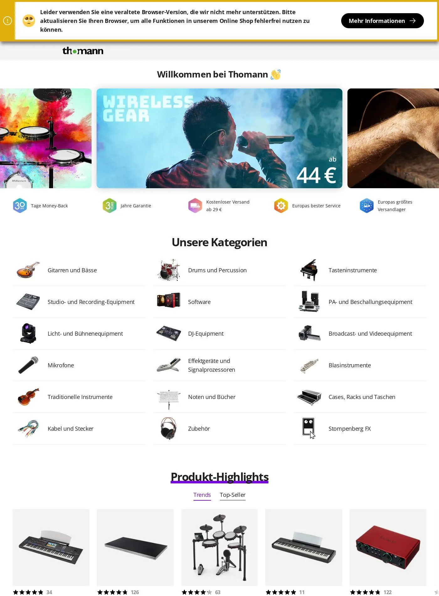 Thomann Aktueller Prospekt von 17. März bis 26. März 2025 - Prospekt seite 1