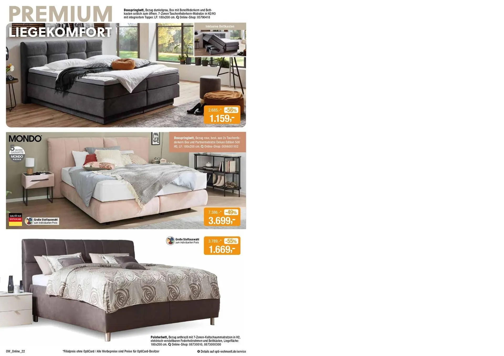 Opti Wohnwelt Prospekt von 13. Juli bis 24. Juli 2025 - Prospekt seite 22