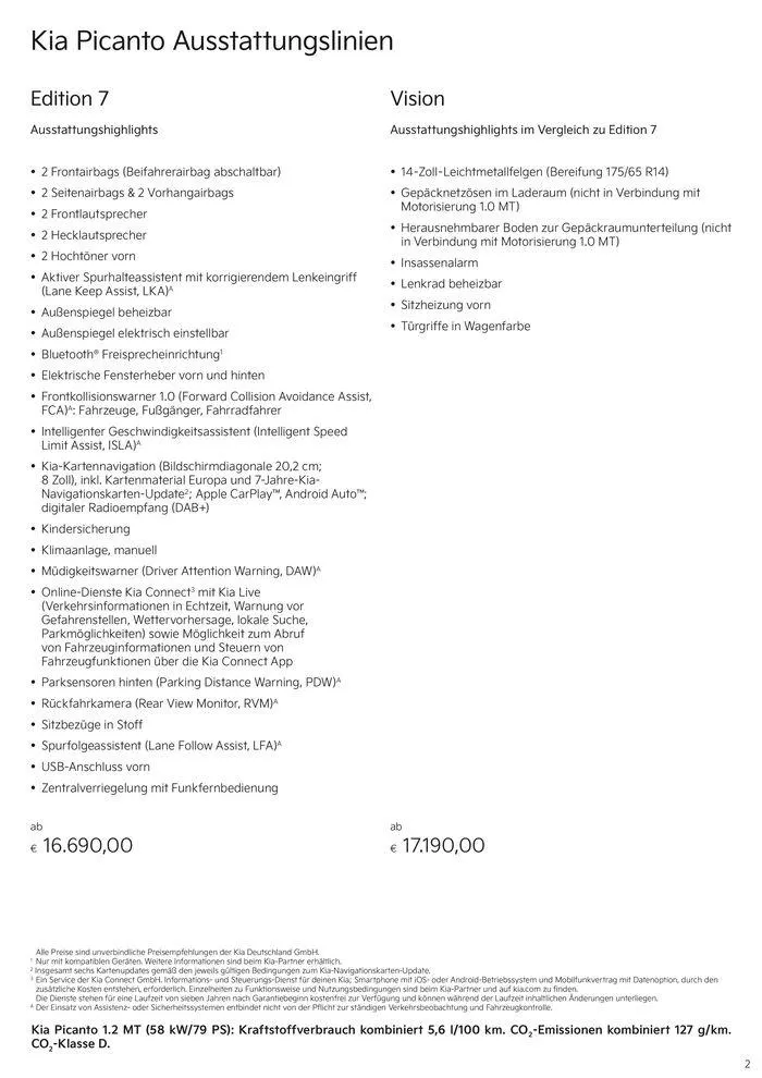 KIA Picanto von 3. September bis 3. September 2025 - Prospekt seite 2