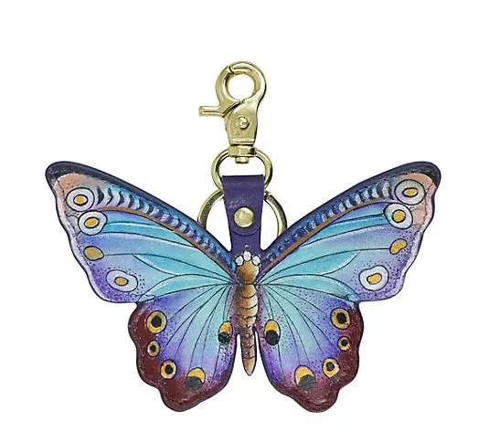 ANUSCHKA® Schlüsselanhänger echt Leder ver. Motive handbemalt