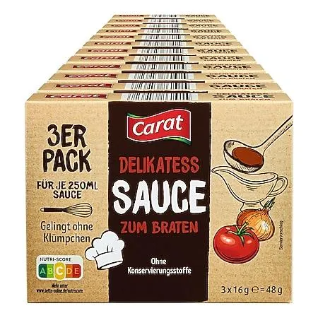 Carat Delikatess Sauce zum Braten ergibt 3 x 250 ml, 12er Pack