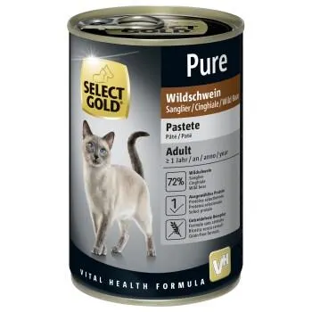SELECT GOLD Pure Adult Paté Wildschwein 6x400 g