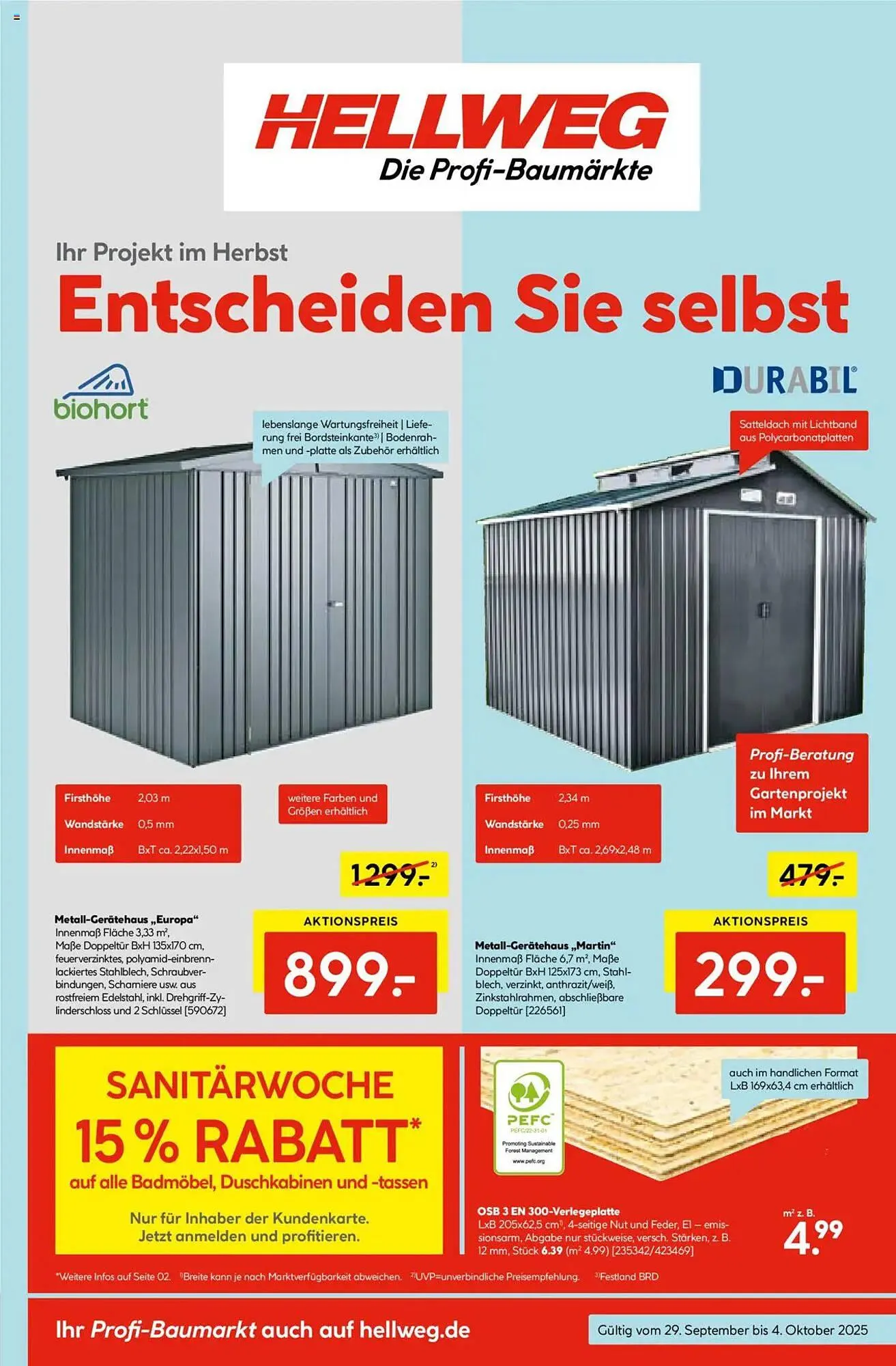 Hellweg Prospekt von 29. September bis 4. Oktober 2025 - Prospekt seite 1