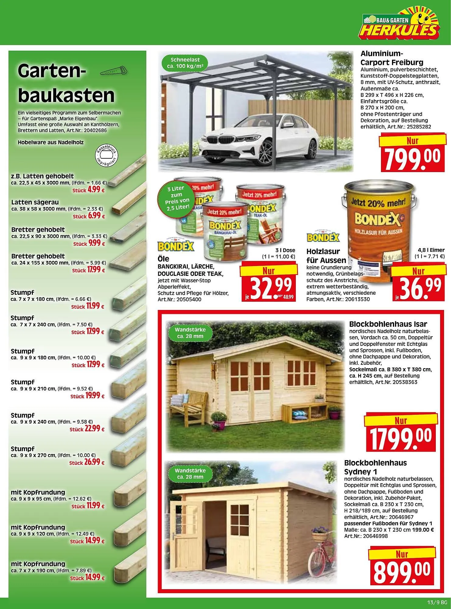 Herkules Baumarkt Prospekt von 23. März bis 28. März 2026 - Prospekt seite 9
