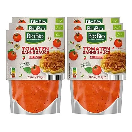 BioBio Tomaten Sahne Sauce 300 g, 6er Pack
