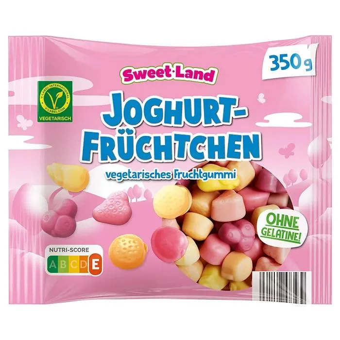 SWEET LAND Vegetarischer Fruchtgummi 350 g, Joghurt