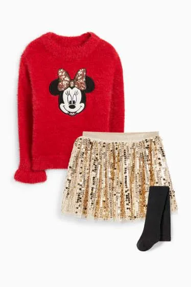 Minnie Mouse - set - jumper, skirt and tights