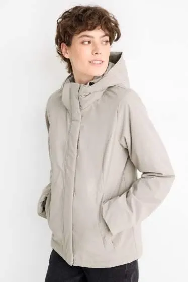 Jacket with hood - lined - water-repellent